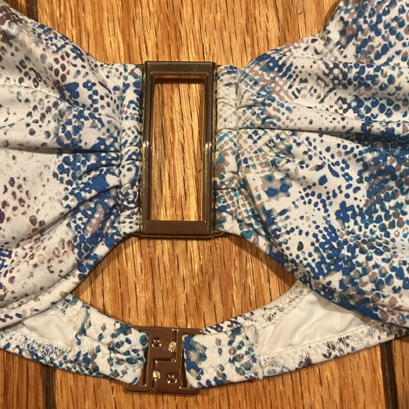 Melissa Odabash bathing suit top blue and white size 2 - Picture 2 of 6